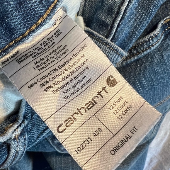 Carhartt Women's Blaine jeans. Original fit. Size 12 short. Rugged flex fit. - Picture 6 of 7